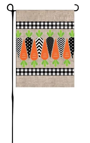 Black & White Carrots Garden Flag