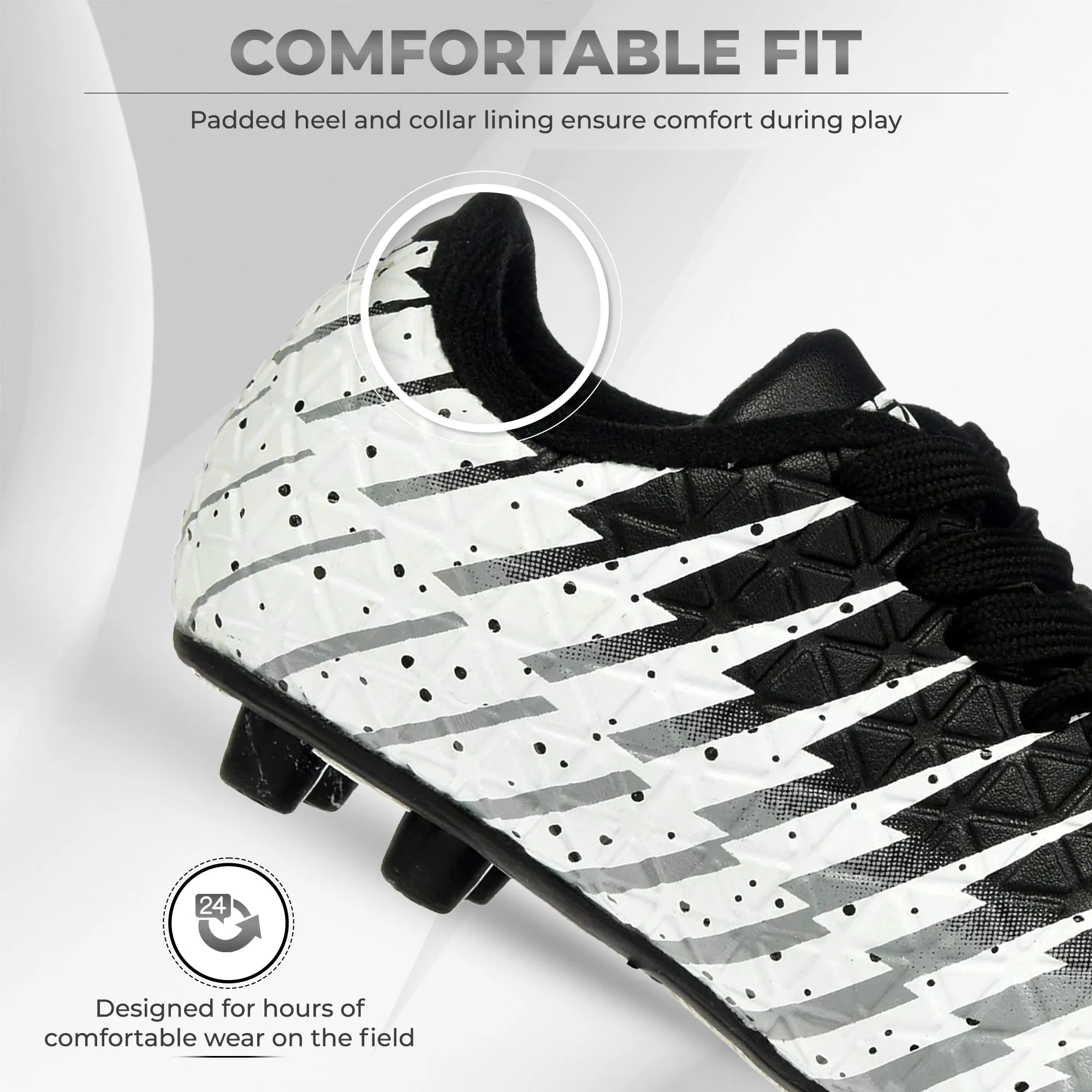 Bolt Firm Ground Soccer Shoes-Black/White/Silver