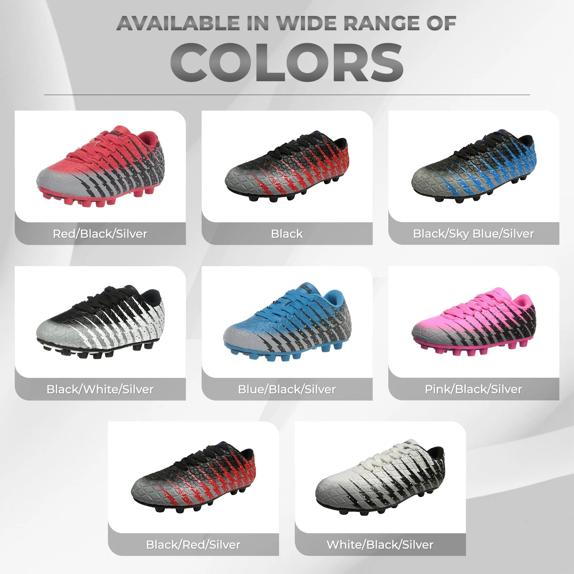 Bolt Firm Ground Soccer Shoes-Black/White/Silver