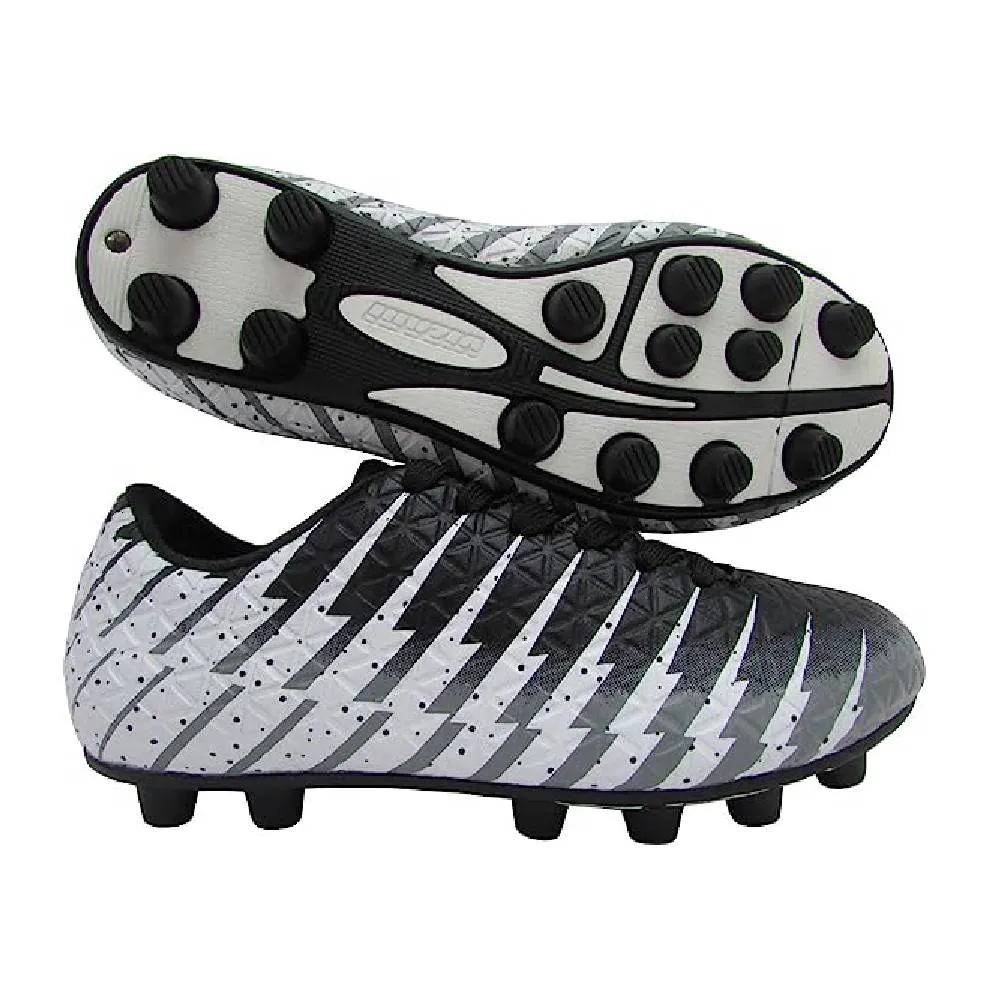 Bolt Firm Ground Soccer Shoes-Black/White/Silver
