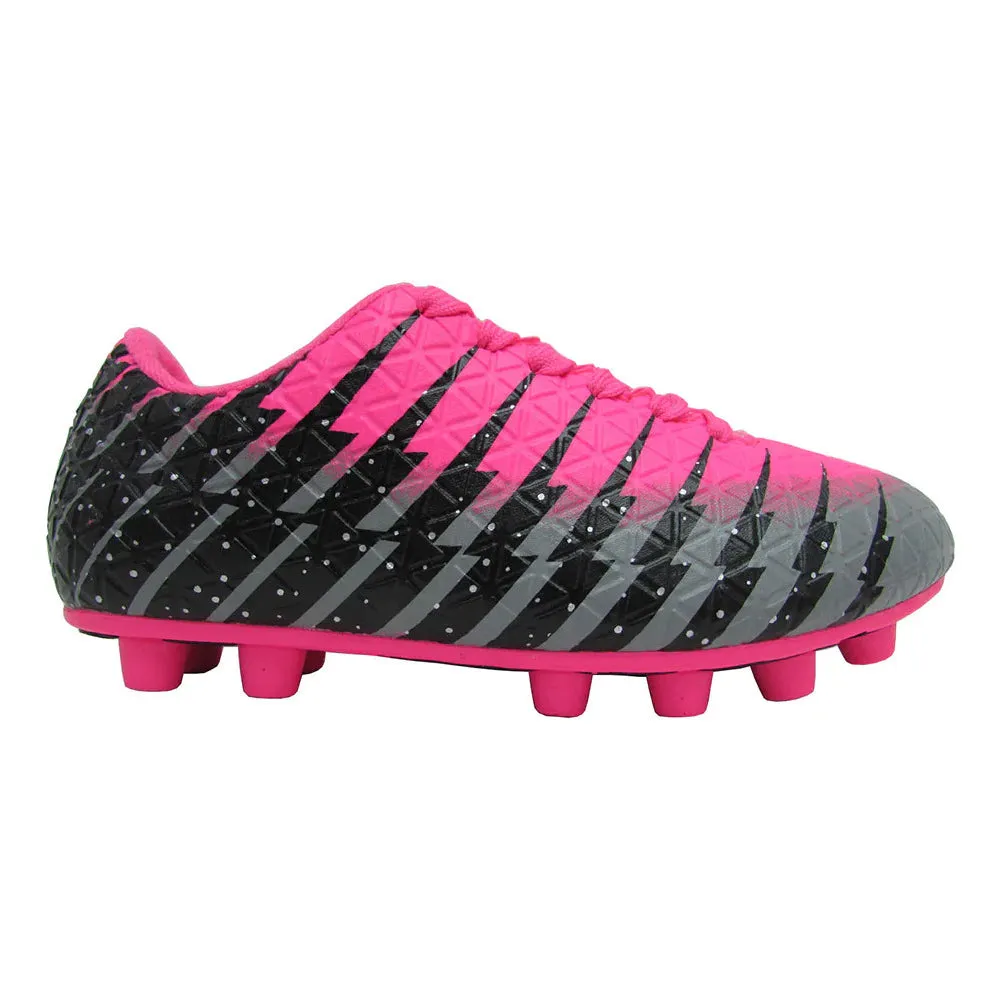 Bolt Firm Ground Soccer Shoes-Pink/Black/Silver