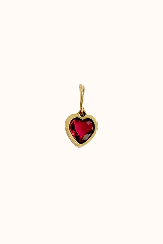 Cubic Heart Charm (Stainless Steel)