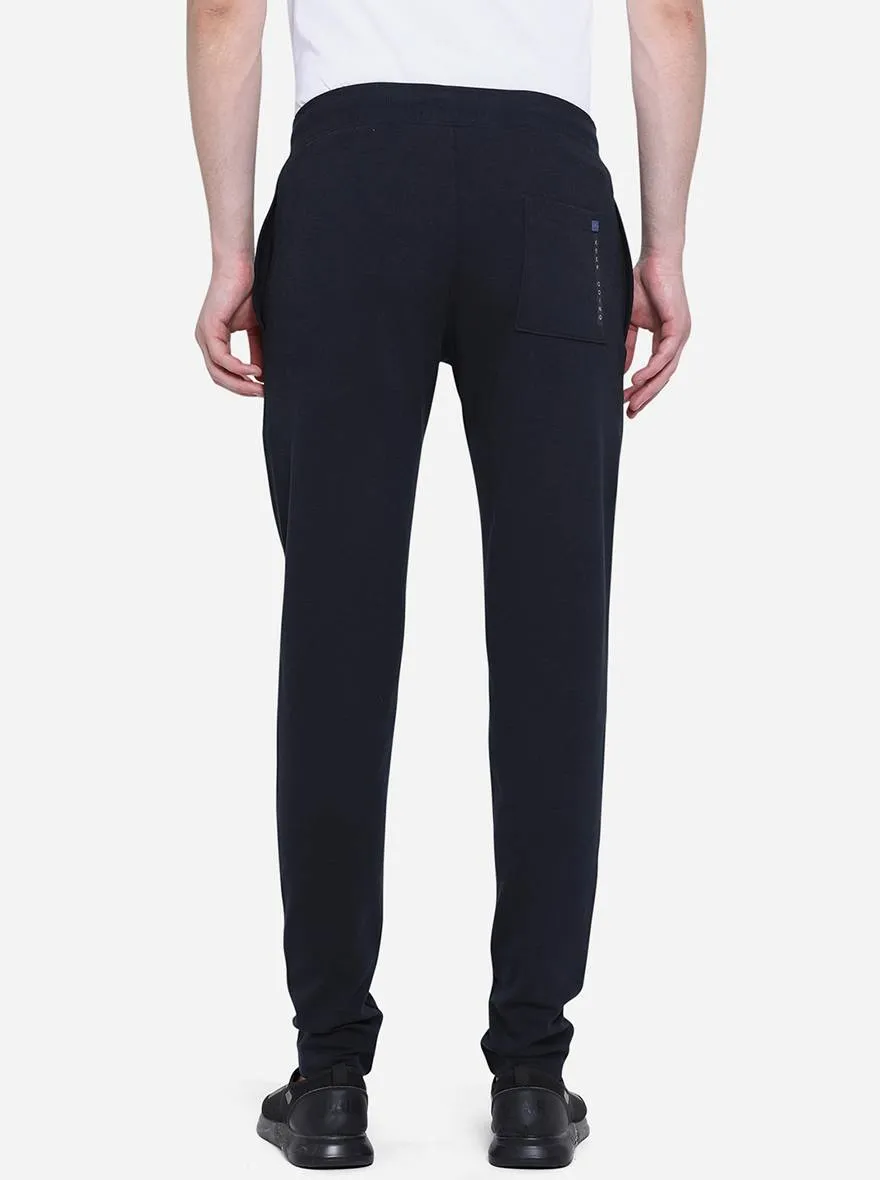 Navy Blue Solid Regular Fit Track Pant | JadeBlue