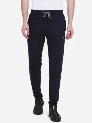 Navy Blue Solid Regular Fit Track Pant | JadeBlue