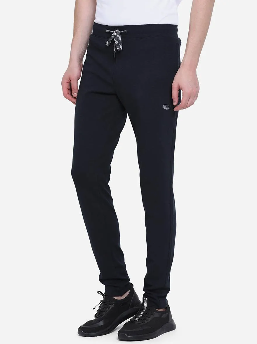 Navy Blue Solid Regular Fit Track Pant | JadeBlue